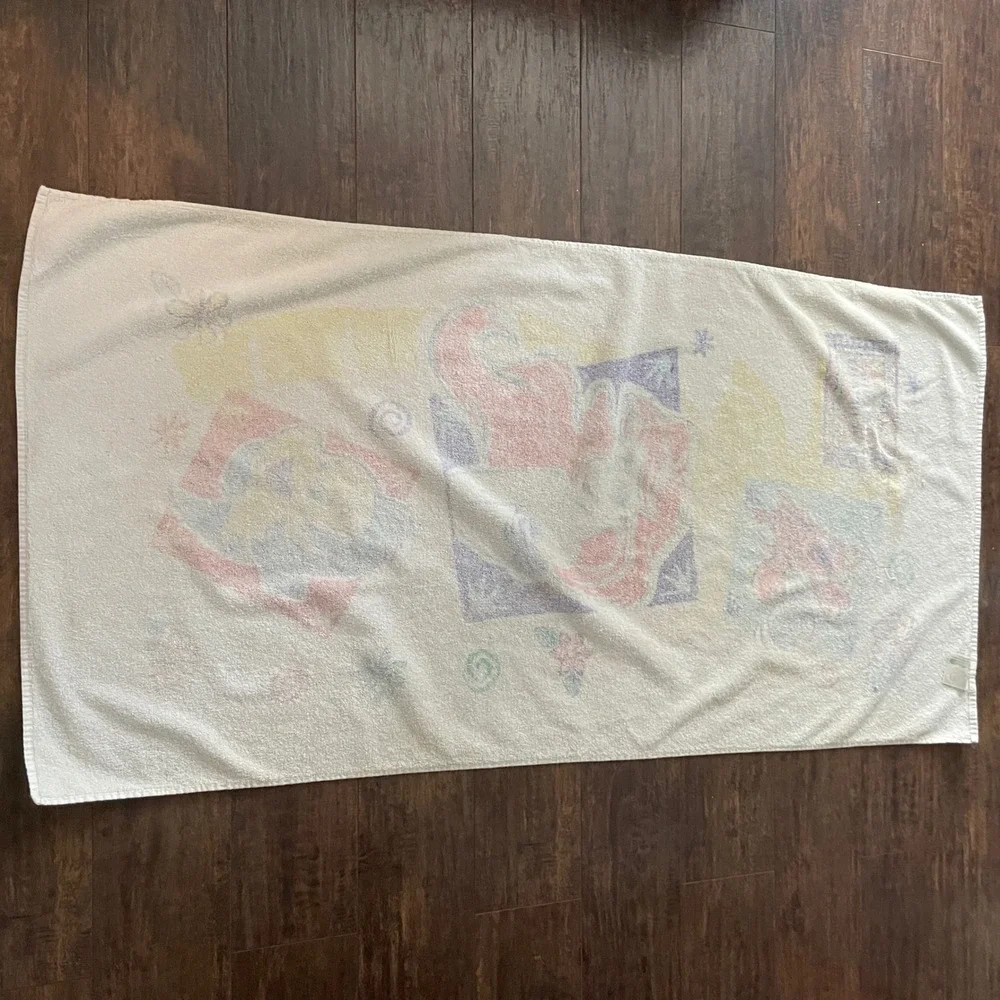 Disney Beach Towel OS White Vintage Little Mermaid Ariel 90s Retro Kidcore